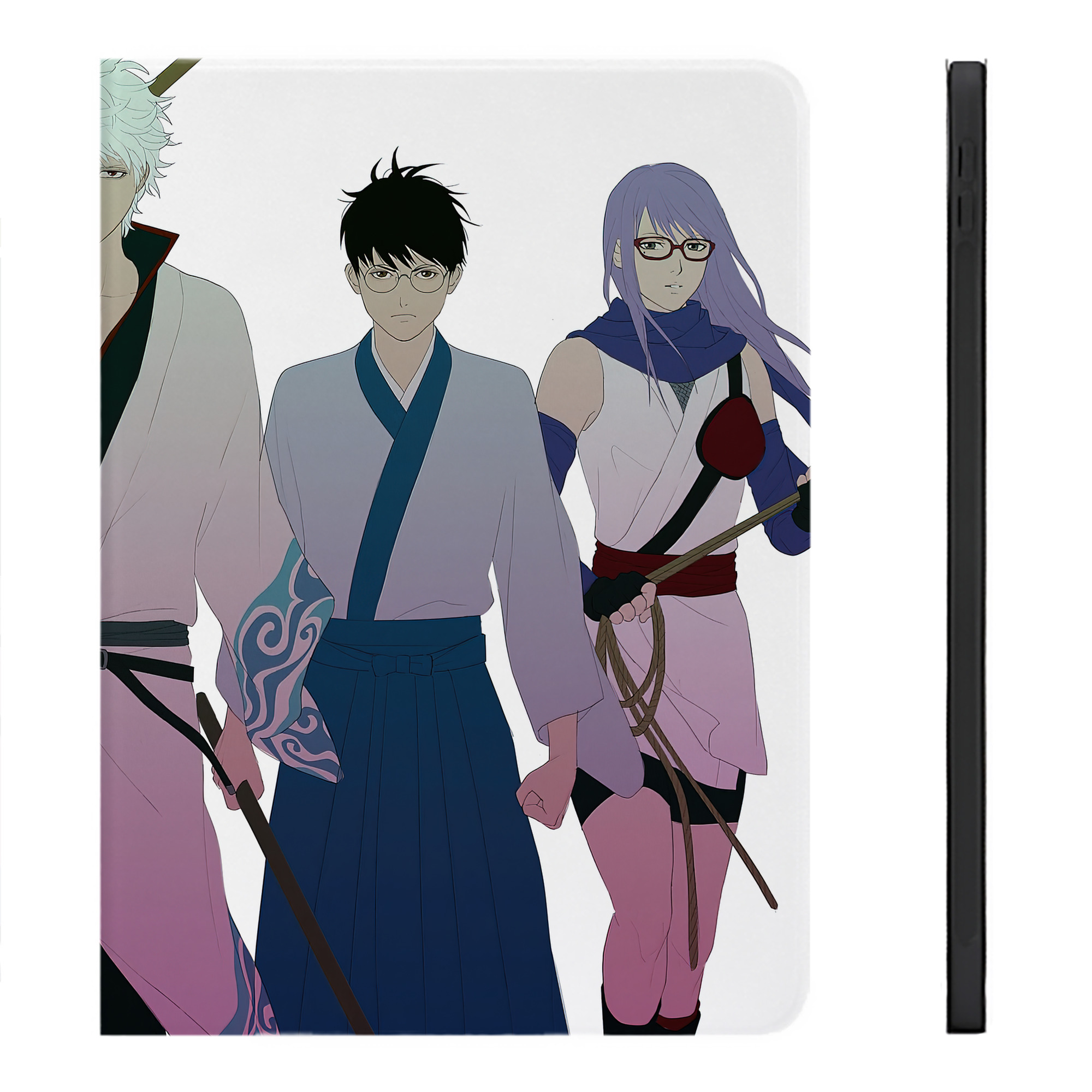 （画像用） ぎんたま 坂田銀時（さかたぎんとき） 神楽 志村新八（しむら しんぱち） GINTAMA Sakata Gintoki Kagura Shimura Shinpachi IPadケース ペンホルダー付き ブックスタイルデザイン